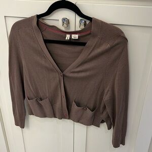 Anthropologie Mauve Colored Cropped Cardigan